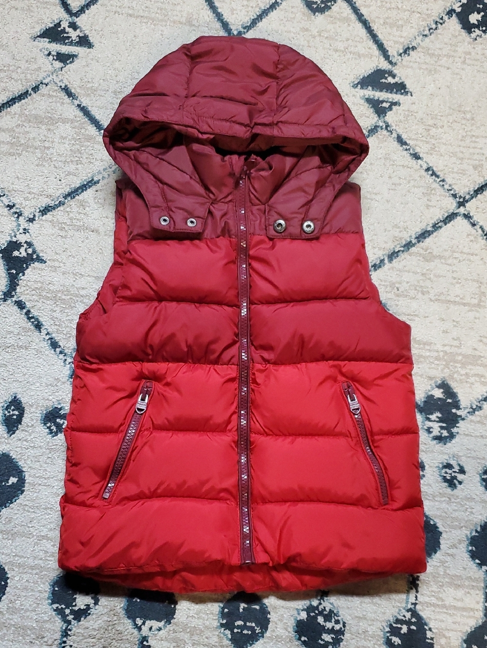 Zara Kids Red Hooded Puffer Vest